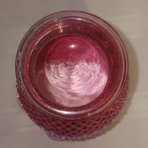 Vintage Fenton Cranberry Opalescent Hobnail Vase 6" - Picture 4 of 4